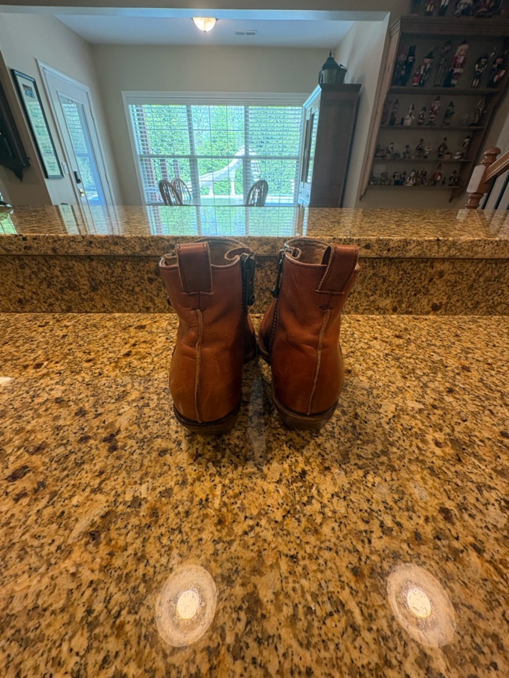 Frye Sacha Brown Leather Moto Short boots (8) Double Zippers - Picture 3 of 8